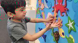 Sunnyvale California Montessori Preschool child learning about the ocean