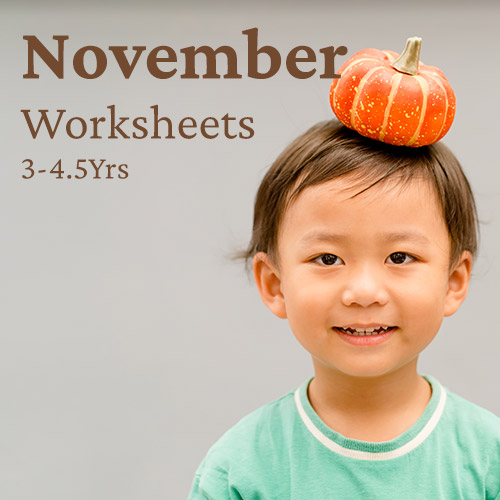 PDF Worksheet Bundle - November (3 Years to 4.5 Years)