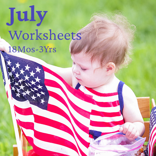 PDF Worksheet Bundle - July (18 Months to 3 Years)