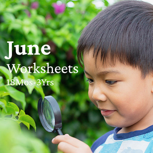 PDF Worksheet Bundle - June (18 Months to 3 Years)