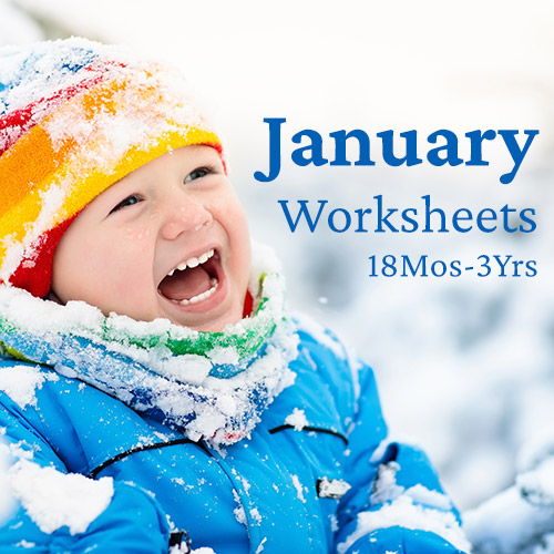 PDF Worksheet Bundle - January (18 Months to 3 Years)