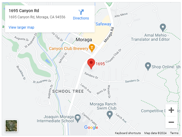 1695 Canyon Rd. Moraga, CA 94556