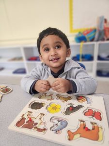 A child in an early education program at one of our preschools in Sunnyvale.