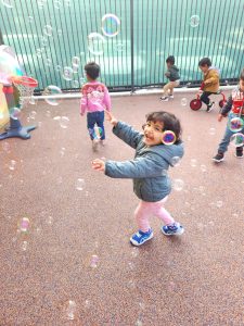 Children playing at a Learn And Play® Montessori School, after experiencing an intensive preschool program.