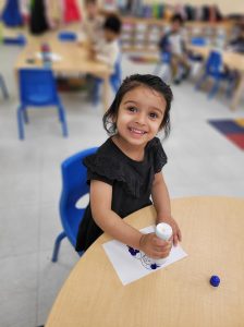 Kindergarten child learning in Palo Alto