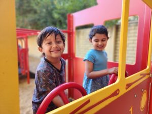 kids playing on a playground in Pleasanton, California.